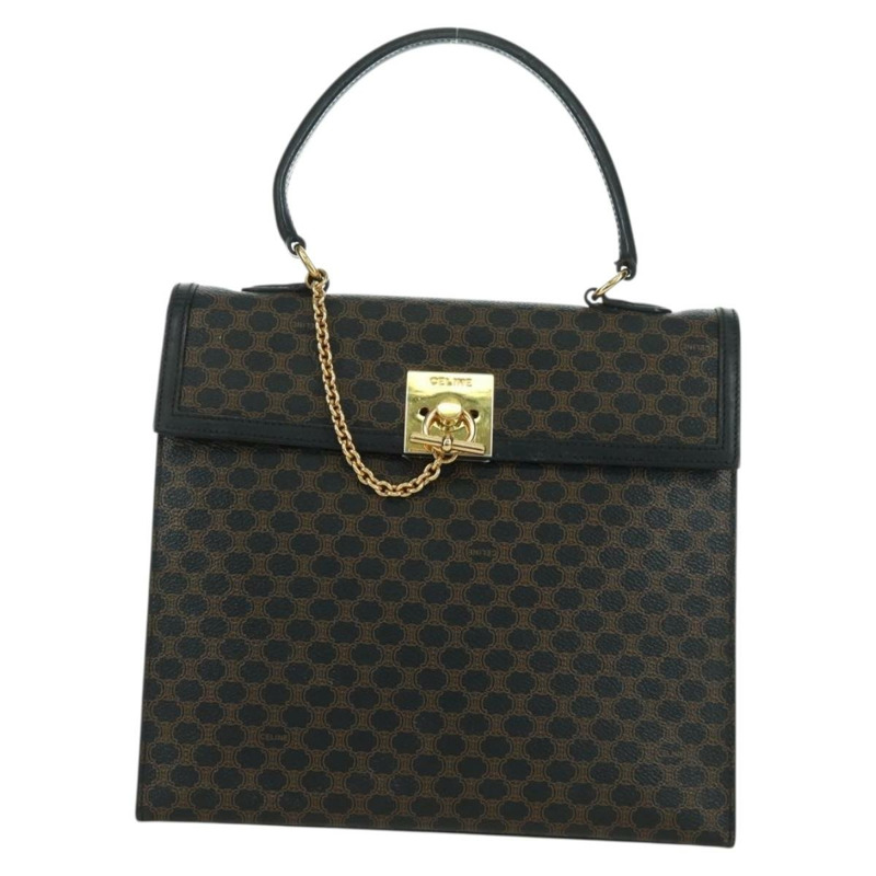 【日本直送】CELINE Macadam帆布手提包 PVC皮革 黑色金色 正品 BAZ800V-12