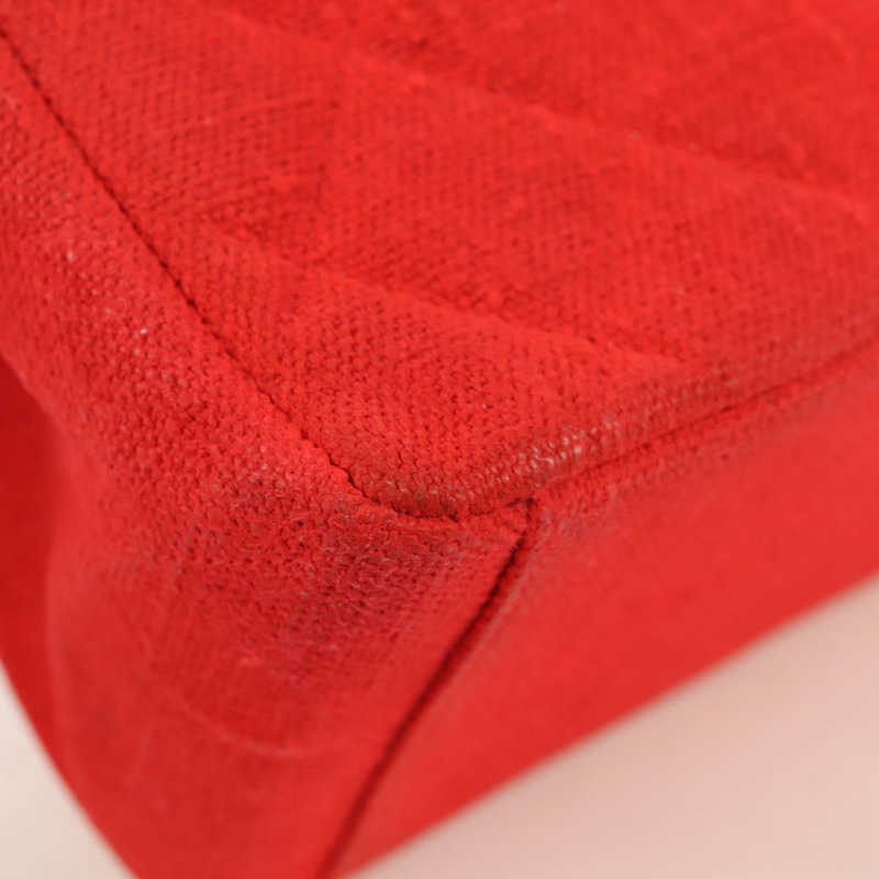 【日本直送】香奈兒 Big Matelasse 35 鏈條肩背包 帆布 金色 紅色 CC Auth BAZ742V-8