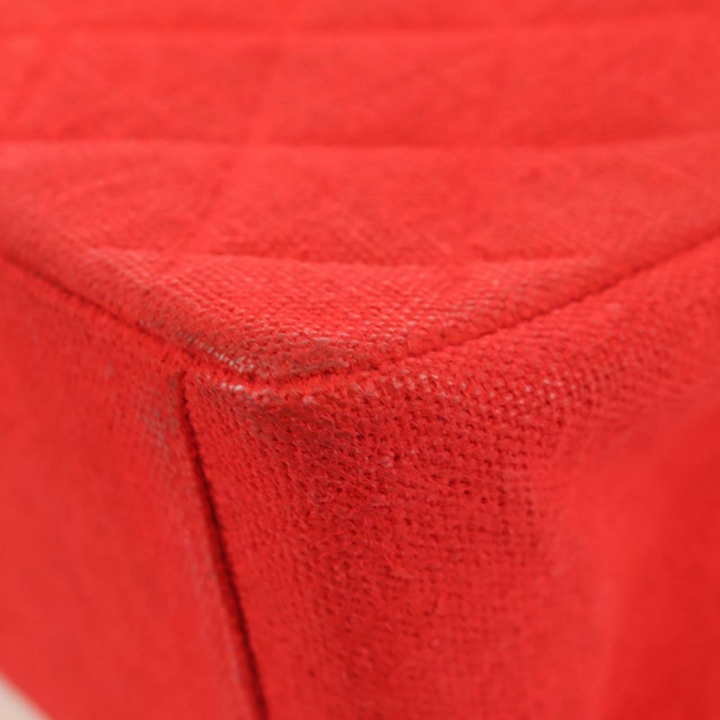 【日本直送】香奈兒 Big Matelasse 35 鏈條肩背包 帆布 金色 紅色 CC Auth BAZ742V-13