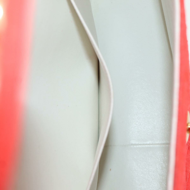 【日本直送】香奈兒 Big Matelasse 35 鏈條肩背包 帆布 金色 紅色 CC Auth BAZ742V-22