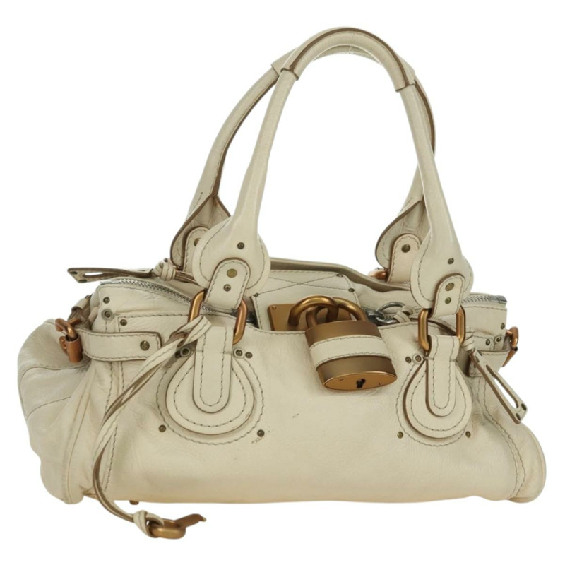 【日本直送】Chloe Paddington 手提包 皮革 象牙色 金色 銀色 正品 ARZ911SAV-0