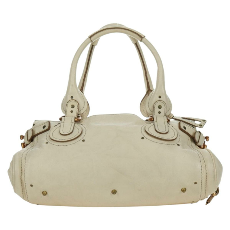 【日本直送】Chloe Paddington 手提包 皮革 象牙色 金色 銀色 正品 ARZ911SAV-1