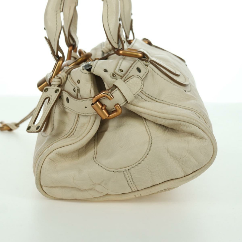 【日本直送】Chloe Paddington 手提包 皮革 象牙色 金色 銀色 正品 ARZ911SAV-2
