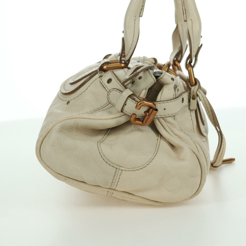 【日本直送】Chloe Paddington 手提包 皮革 象牙色 金色 銀色 正品 ARZ911SAV-3