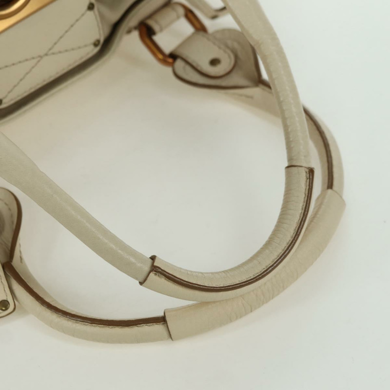 【日本直送】Chloe Paddington 手提包 皮革 象牙色 金色 銀色 正品 ARZ911SAV-6