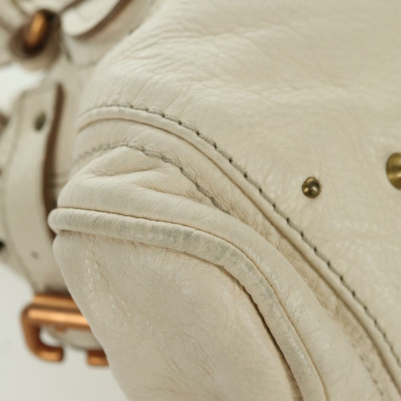 【日本直送】Chloe Paddington 手提包 皮革 象牙色 金色 銀色 正品 ARZ911SAV-8