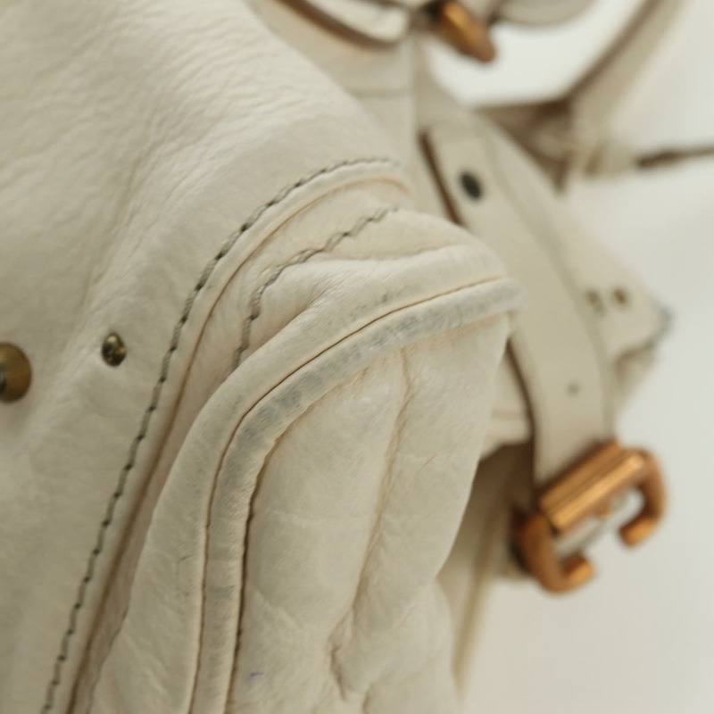 【日本直送】Chloe Paddington 手提包 皮革 象牙色 金色 銀色 正品 ARZ911SAV-13