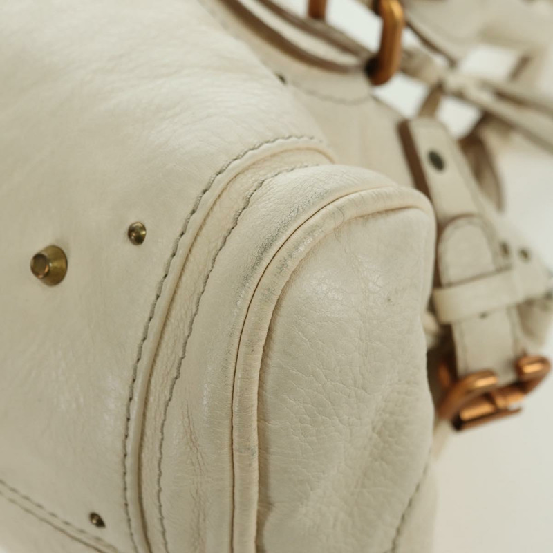 【日本直送】Chloe Paddington 手提包 皮革 象牙色 金色 銀色 正品 ARZ911SAV-15