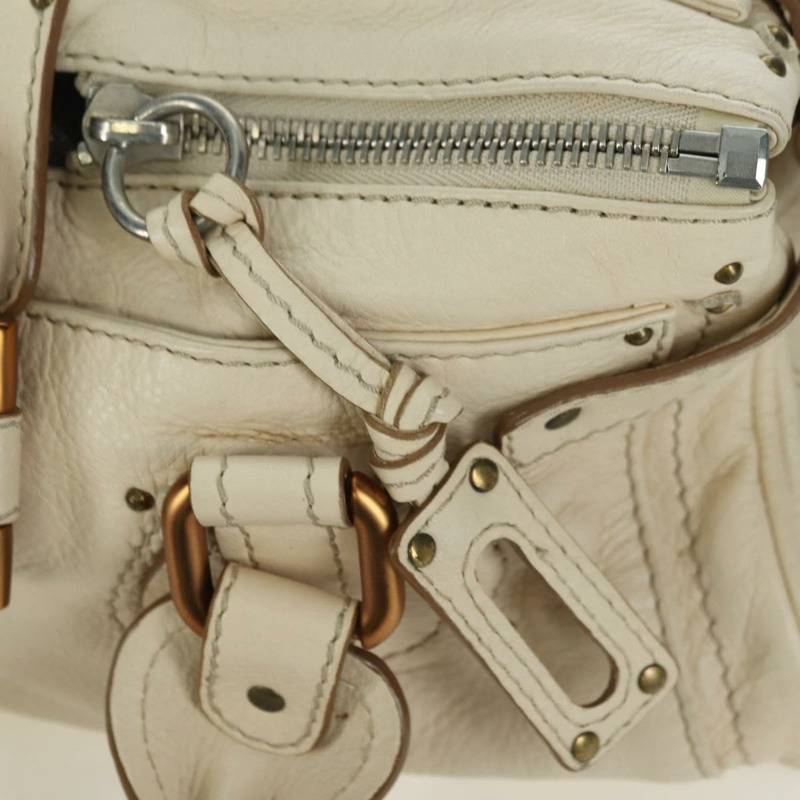 【日本直送】Chloe Paddington 手提包 皮革 象牙色 金色 銀色 正品 ARZ911SAV-18