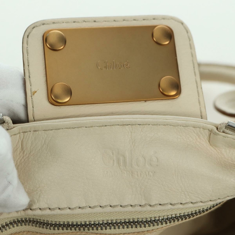 【日本直送】Chloe Paddington 手提包 皮革 象牙色 金色 銀色 正品 ARZ911SAV-19