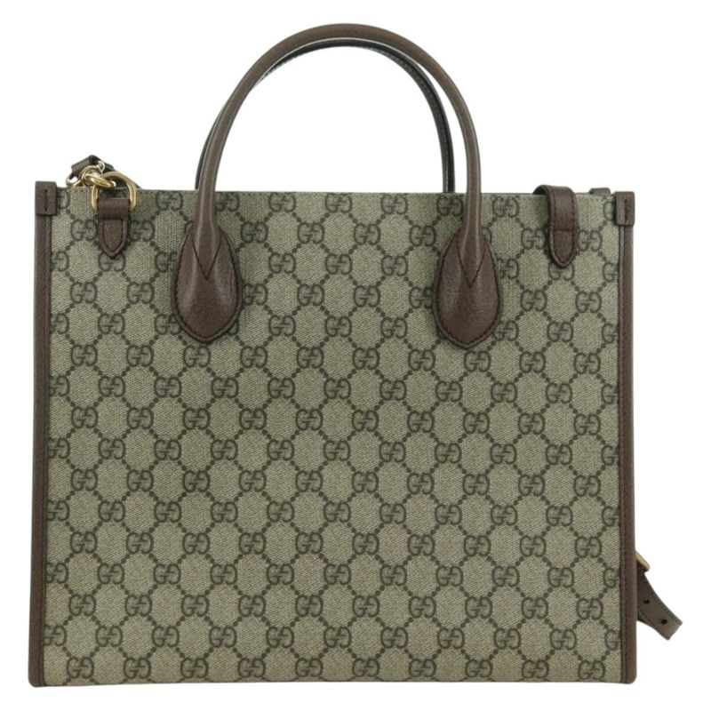 【日本直送】GUCCI GG Supreme 唐老鴨迪士尼聯名款 PVC 雙面米色 648134 正品 BAZ859SM-1