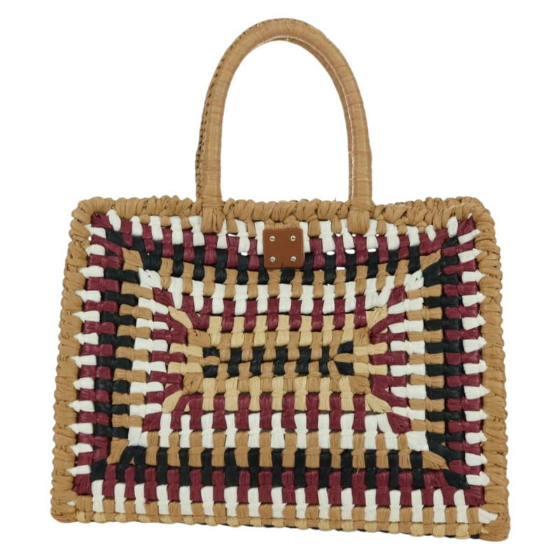 【日本直送】Salvatore Ferragamo Gancini Studio 手提包 草編 米色 金色 正品 BAZ404V-1