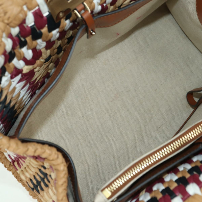 【日本直送】Salvatore Ferragamo Gancini Studio 手提包 草編 米色 金色 正品 BAZ404V-8