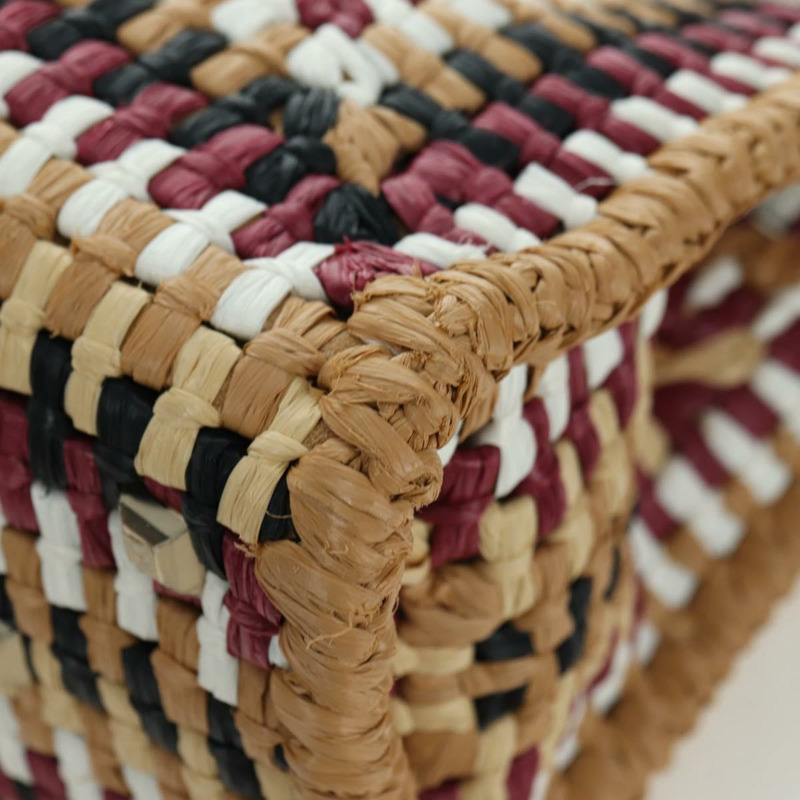 【日本直送】Salvatore Ferragamo Gancini Studio 手提包 草編 米色 金色 正品 BAZ404V-14