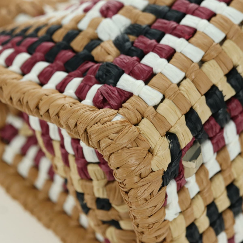 【日本直送】Salvatore Ferragamo Gancini Studio 手提包 草編 米色 金色 正品 BAZ404V-15