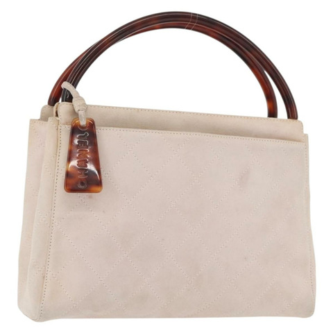 香奈兒 (CHANEL) 粉紅金CC標誌麂皮手提包，型號BAZ810A