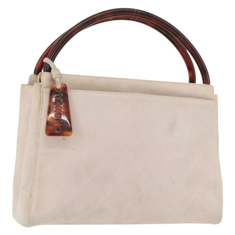 【日本直送】香奈兒 (CHANEL) 粉紅金CC標誌麂皮手提包，型號BAZ810A-0