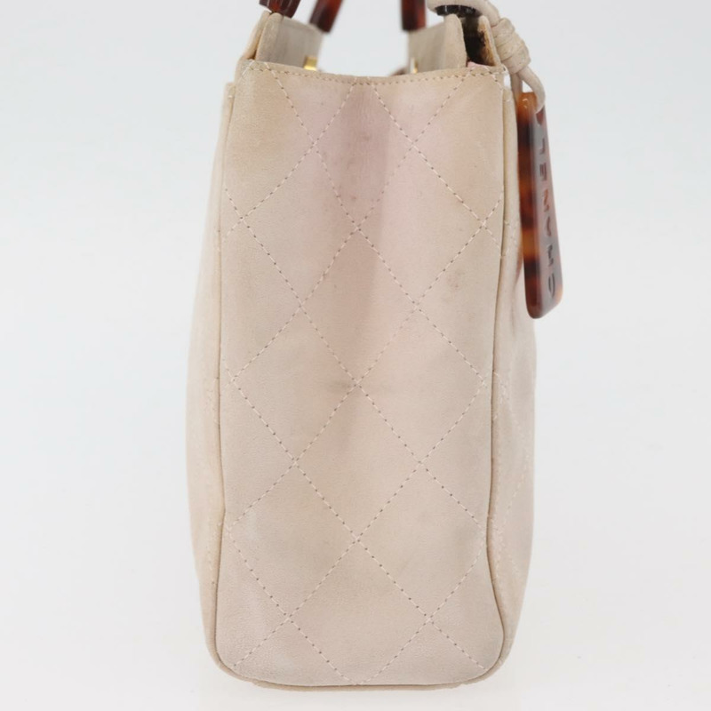 【日本直送】香奈兒 (CHANEL) 粉紅金CC標誌麂皮手提包，型號BAZ810A-4