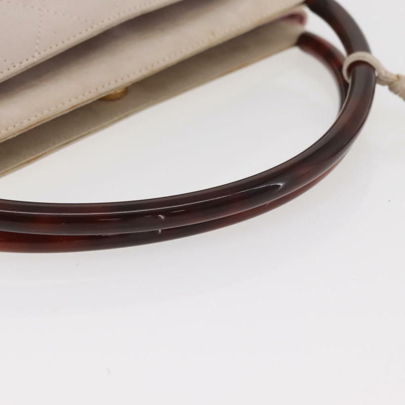 【日本直送】香奈兒 (CHANEL) 粉紅金CC標誌麂皮手提包，型號BAZ810A-7