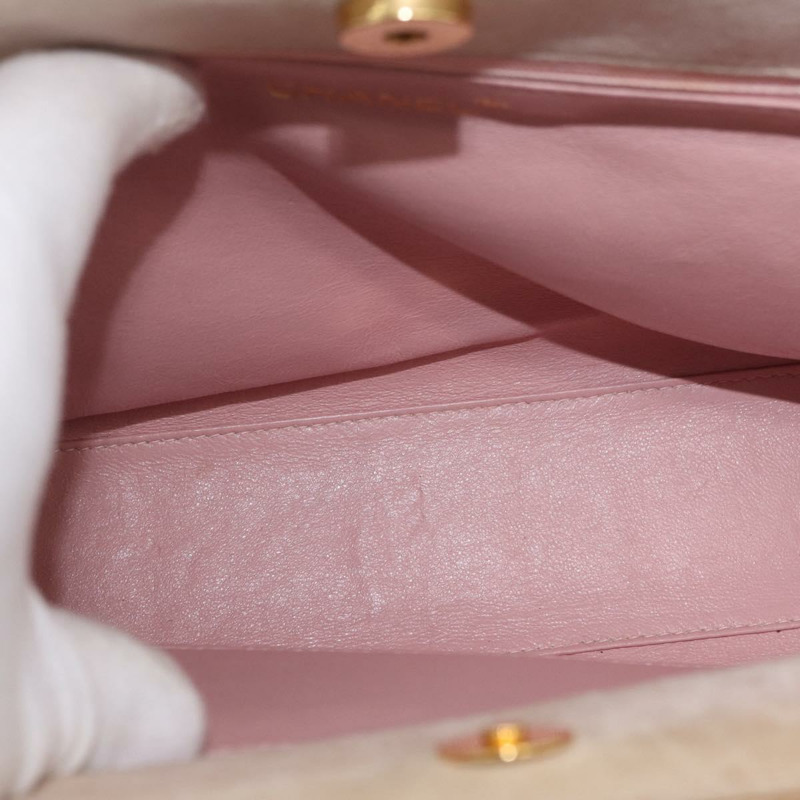 【日本直送】香奈兒 (CHANEL) 粉紅金CC標誌麂皮手提包，型號BAZ810A-10