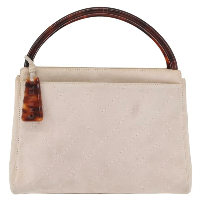 【日本直送】香奈兒 (CHANEL) 粉紅金CC標誌麂皮手提包，型號BAZ810A-12