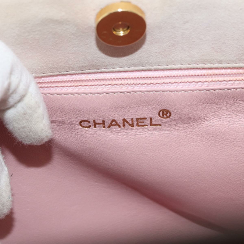 【日本直送】香奈兒 (CHANEL) 粉紅金CC標誌麂皮手提包，型號BAZ810A-17