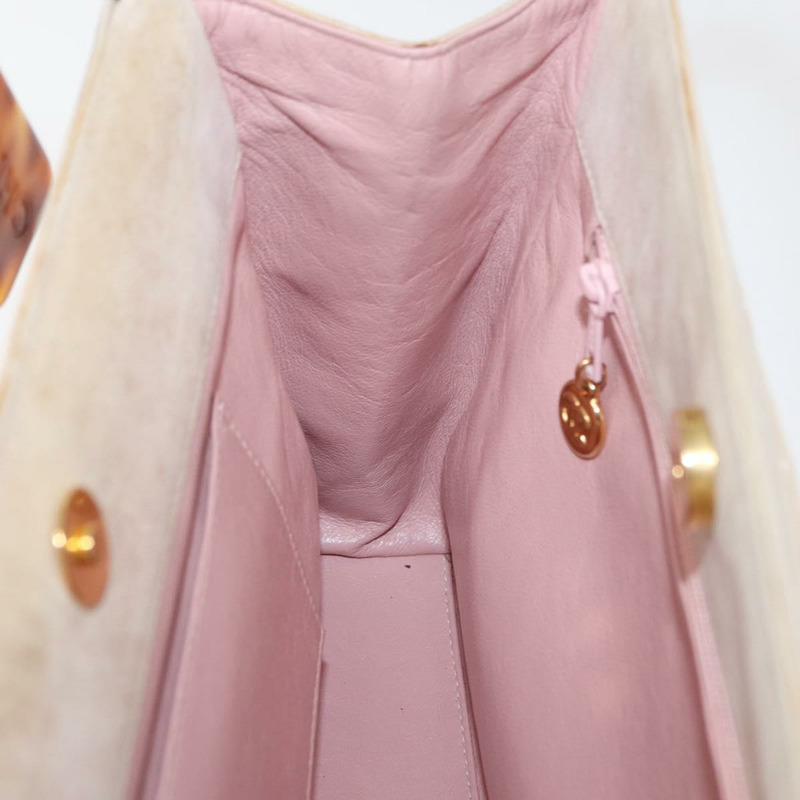 【日本直送】香奈兒 (CHANEL) 粉紅金CC標誌麂皮手提包，型號BAZ810A-19