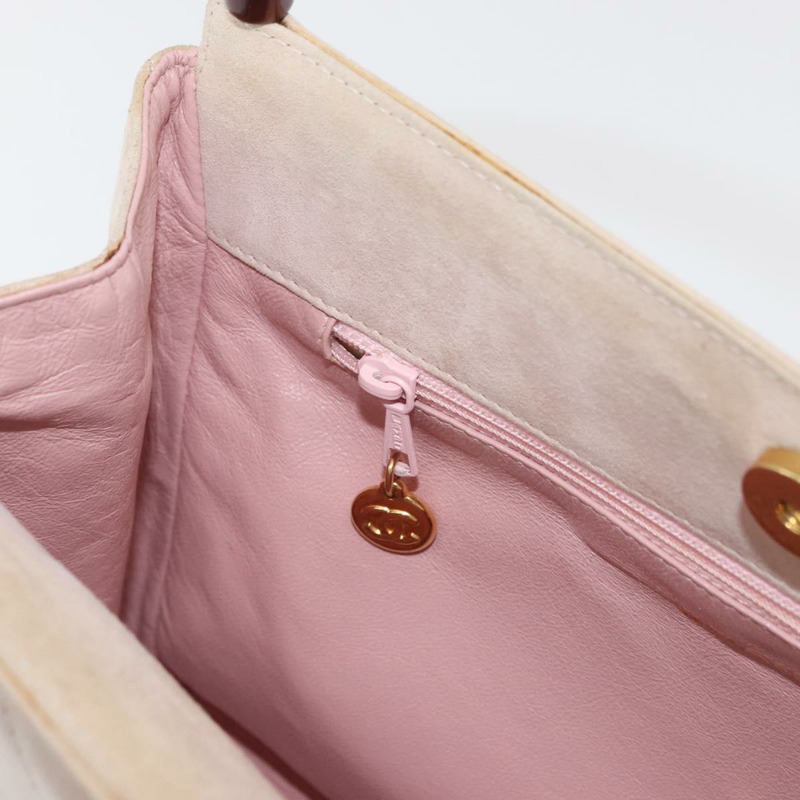 【日本直送】香奈兒 (CHANEL) 粉紅金CC標誌麂皮手提包，型號BAZ810A-20