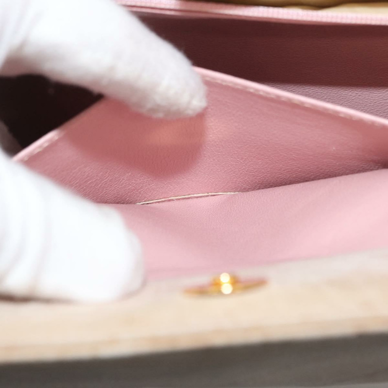 【日本直送】香奈兒 (CHANEL) 粉紅金CC標誌麂皮手提包，型號BAZ810A-22