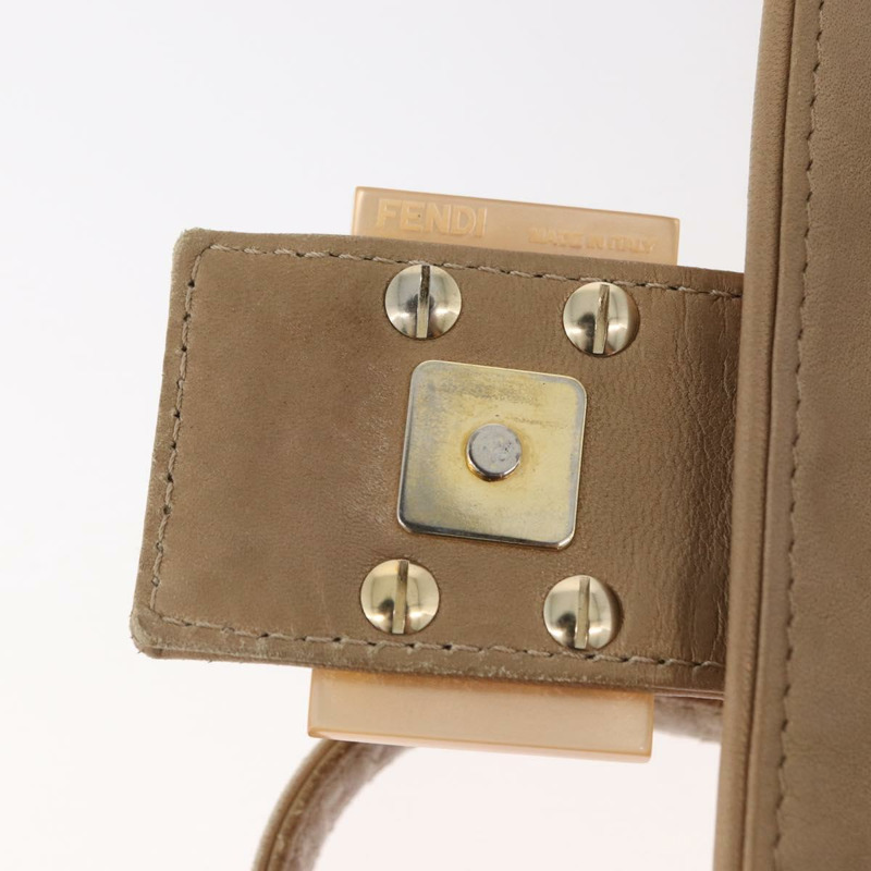 【日本直送】FENDI Mamma Baguette 肩背包 皮革 米色 金色 正品 BAZ786A-9