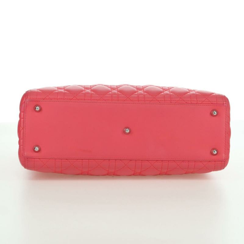 【日本直送】Christian Dior Canage Lady Dior 羊皮雙肩包，粉紅色/銀色，正品，貨號 174340SAV-5