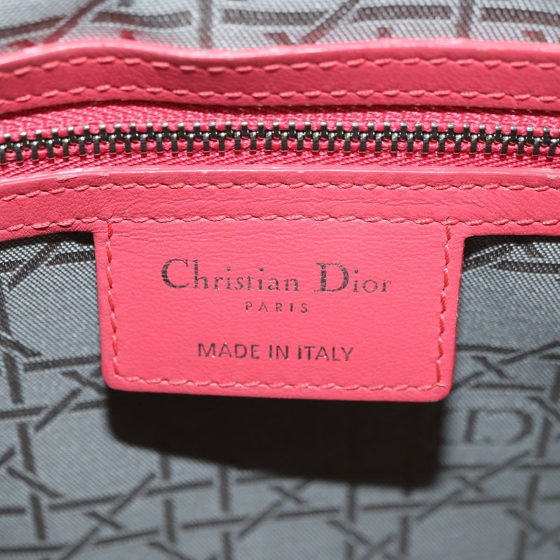 【日本直送】Christian Dior Canage Lady Dior 羊皮雙肩包，粉紅色/銀色，正品，貨號 174340SAV-22