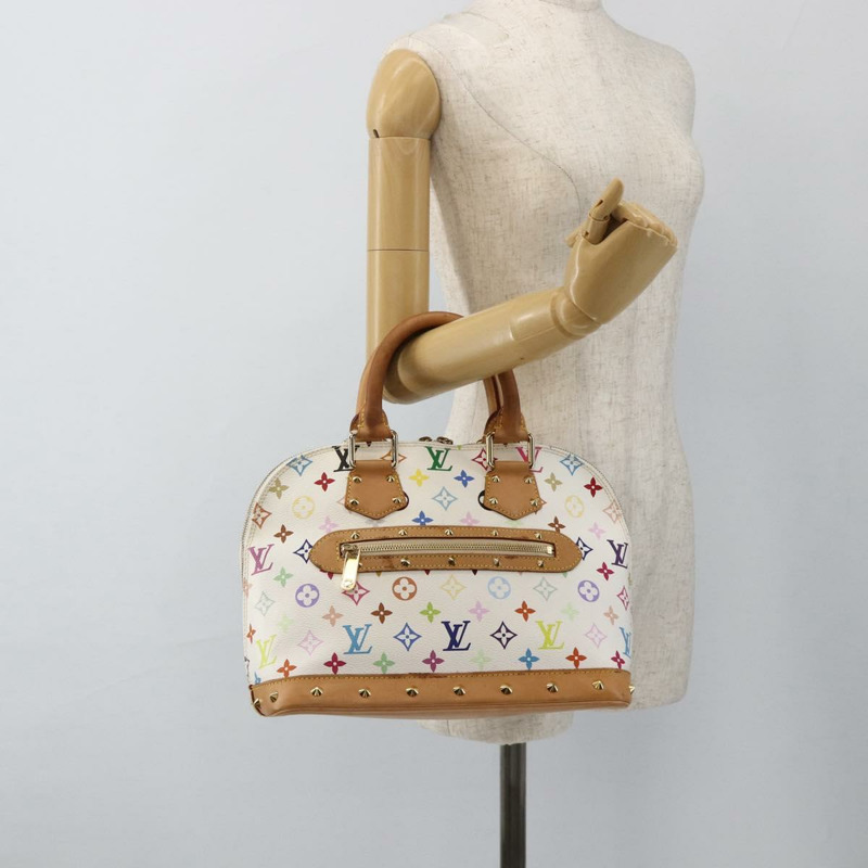 【日本直送】路易威登 Monogram Multicolor Alma 手提包 白色 M92647 LV 正品 BA11955V-20