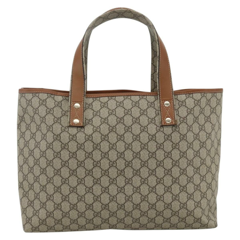 【日本直送】GUCCI GG Supreme Web Sherry Line 手提包 PVC 米色 金色 211134 正品 YKZ918A-1
