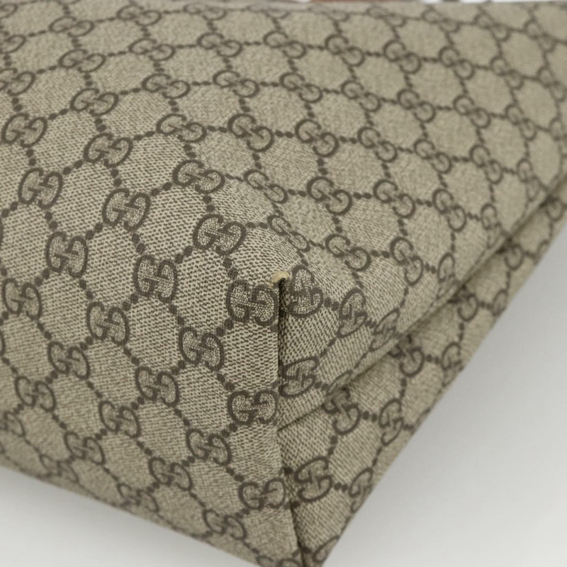【日本直送】GUCCI GG Supreme Web Sherry Line 手提包 PVC 米色 金色 211134 正品 YKZ918A-7