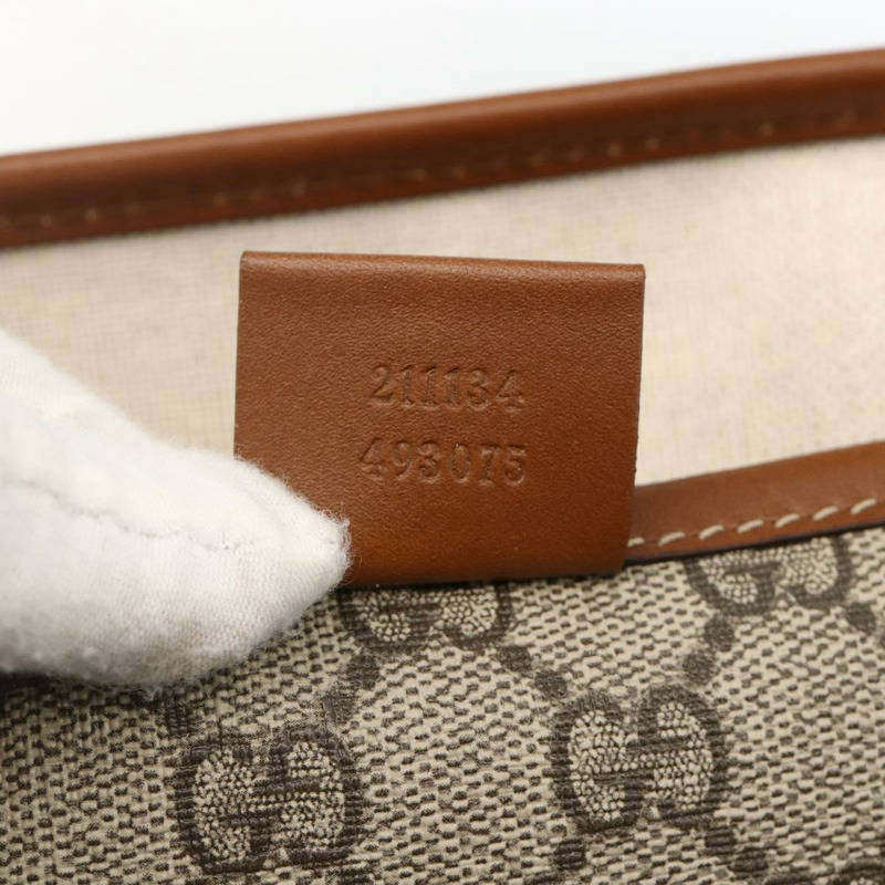 【日本直送】GUCCI GG Supreme Web Sherry Line 手提包 PVC 米色 金色 211134 正品 YKZ918A-10