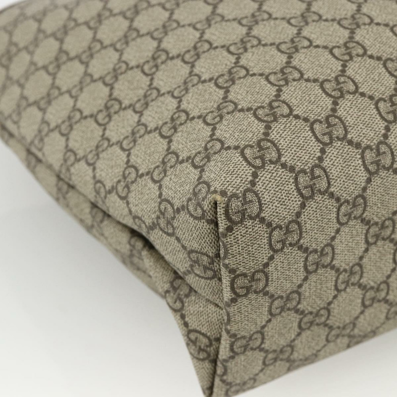 【日本直送】GUCCI GG Supreme Web Sherry Line 手提包 PVC 米色 金色 211134 正品 YKZ918A-14