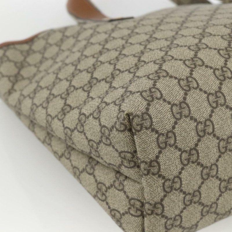 【日本直送】GUCCI GG Supreme Web Sherry Line 手提包 PVC 米色 金色 211134 正品 YKZ918A-16