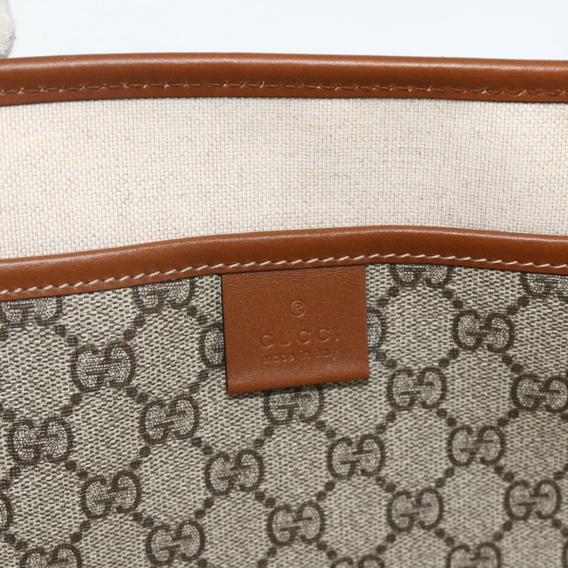 【日本直送】GUCCI GG Supreme Web Sherry Line 手提包 PVC 米色 金色 211134 正品 YKZ918A-17