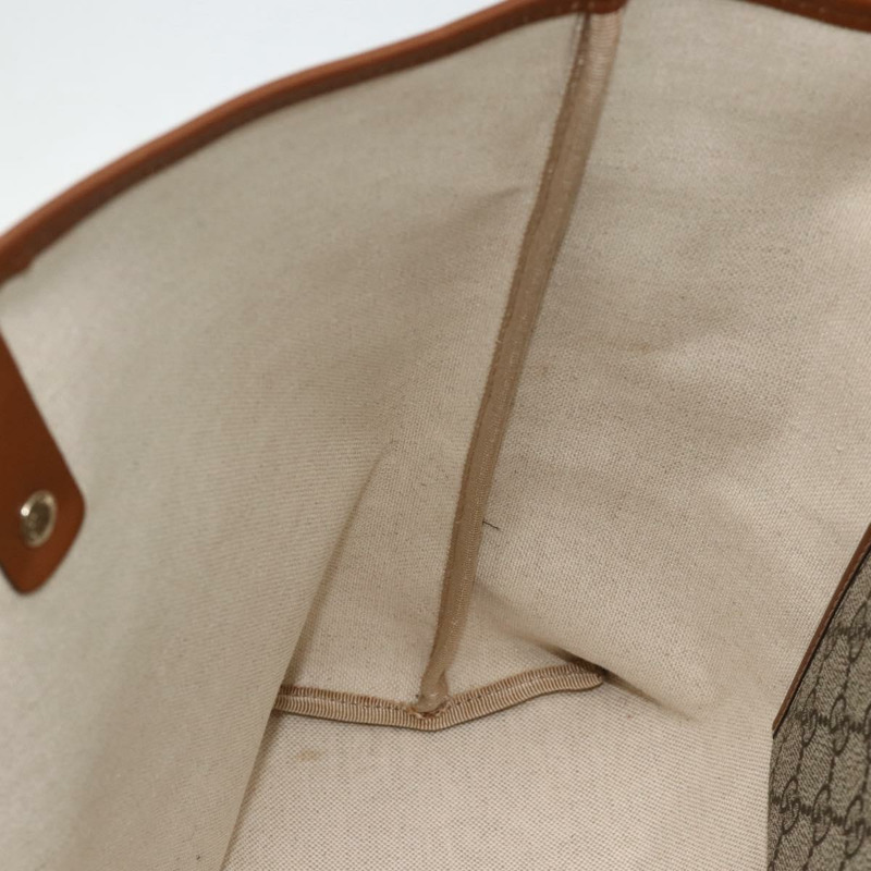 【日本直送】GUCCI GG Supreme Web Sherry Line 手提包 PVC 米色 金色 211134 正品 YKZ918A-19