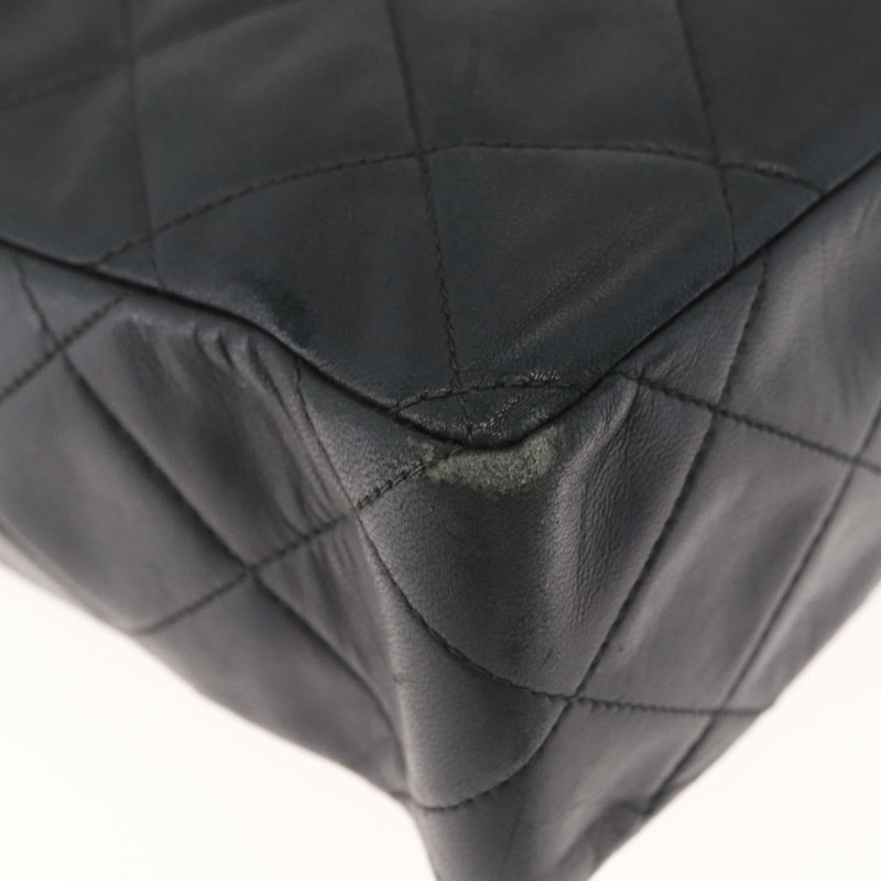 【日本直送】香奈兒羊皮黑色金色雙C標誌單背包 Auth 174360V-8