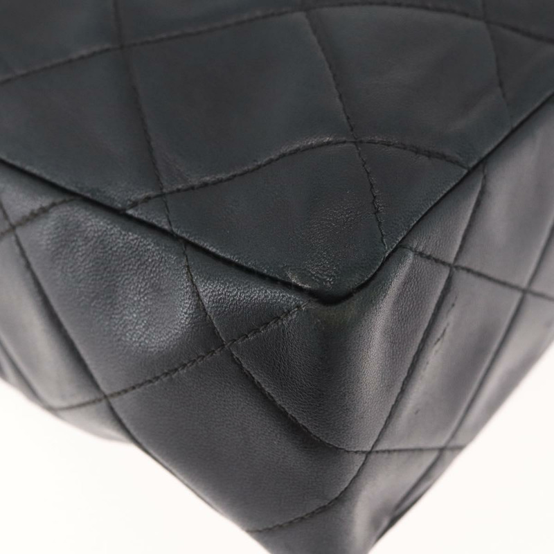 【日本直送】香奈兒羊皮黑色金色雙C標誌單背包 Auth 174360V-14