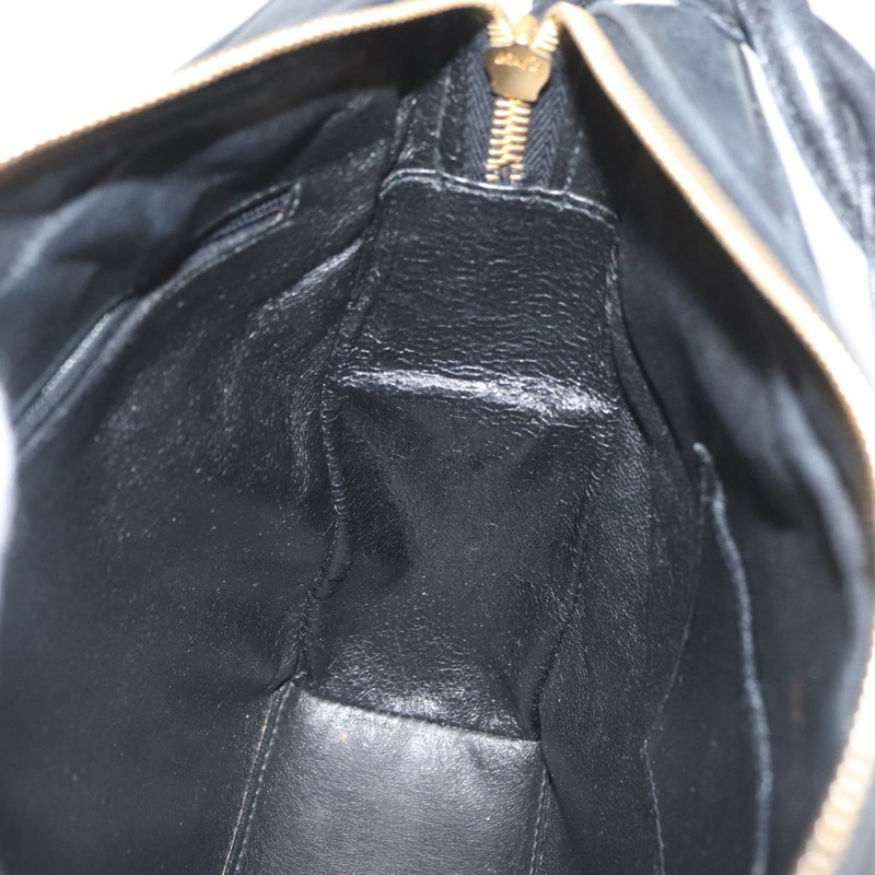 【日本直送】香奈兒羊皮黑色金色雙C標誌單背包 Auth 174360V-17