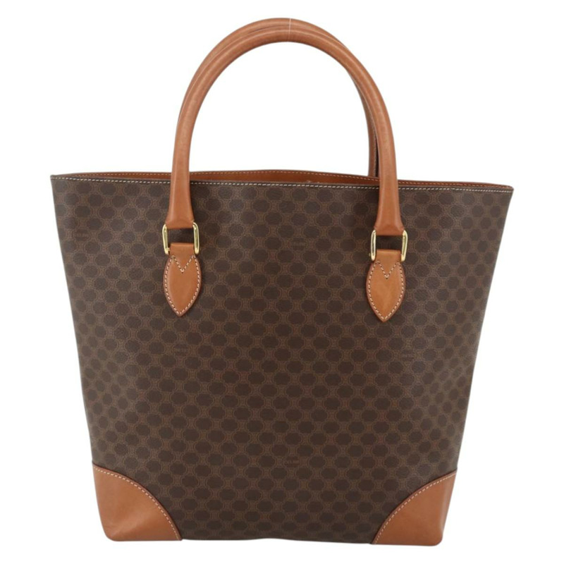 【日本直送】CELINE Macadam帆布圓形手袋 PVC皮革 棕色金色 正品 174350A-1