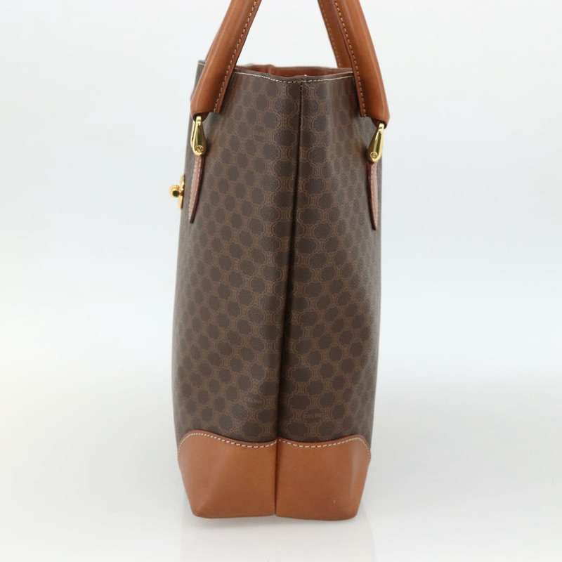 【日本直送】CELINE Macadam帆布圓形手袋 PVC皮革 棕色金色 正品 174350A-3