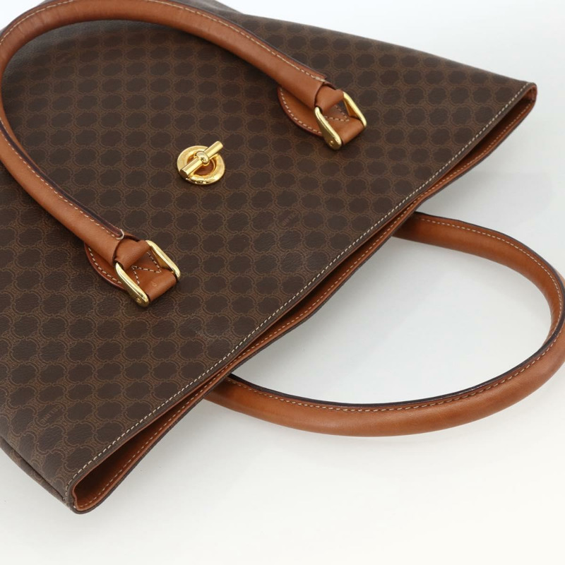 【日本直送】CELINE Macadam帆布圓形手袋 PVC皮革 棕色金色 正品 174350A-5