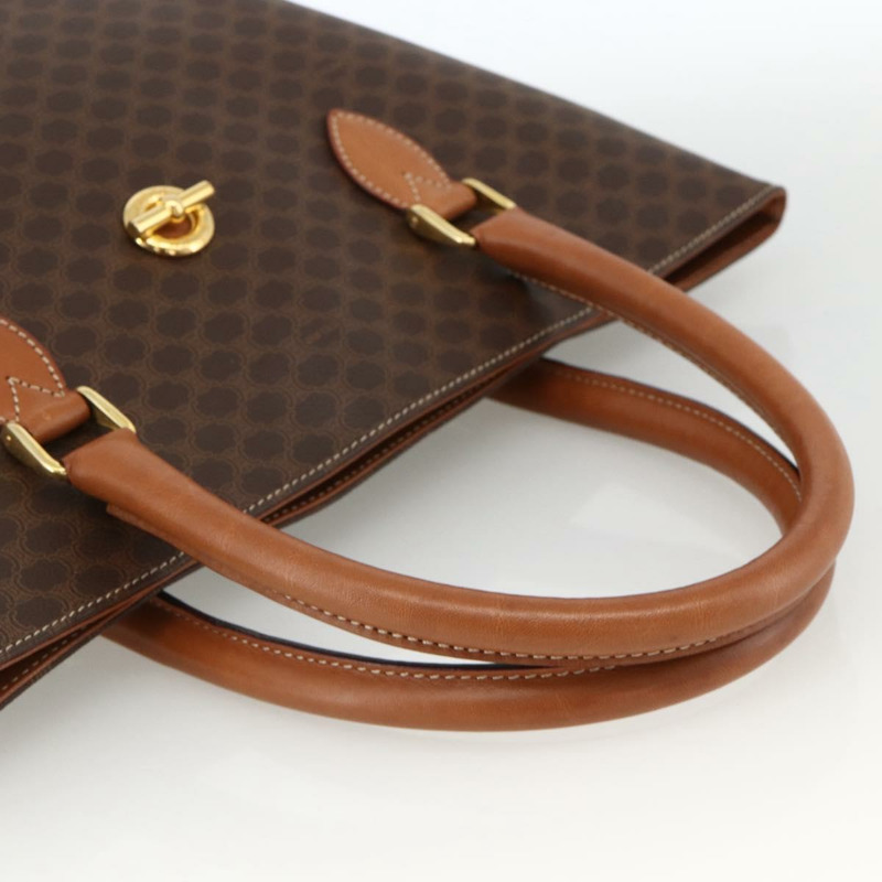 【日本直送】CELINE Macadam帆布圓形手袋 PVC皮革 棕色金色 正品 174350A-6