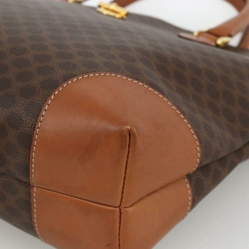 【日本直送】CELINE Macadam帆布圓形手袋 PVC皮革 棕色金色 正品 174350A-8