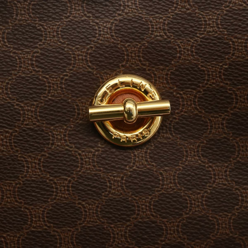 【日本直送】CELINE Macadam帆布圓形手袋 PVC皮革 棕色金色 正品 174350A-9