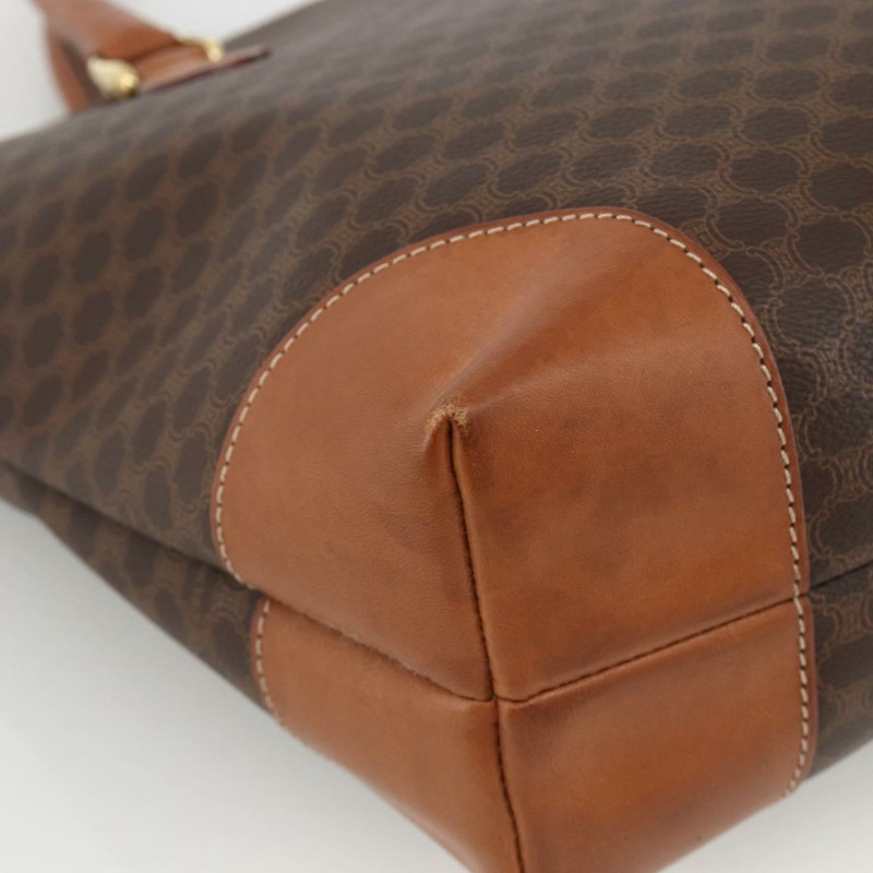 【日本直送】CELINE Macadam帆布圓形手袋 PVC皮革 棕色金色 正品 174350A-13